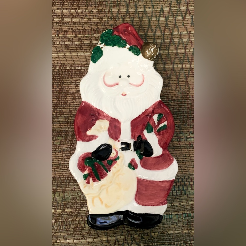 Vintage Christmas Holiday Kitchen Decor JAY Santa Claus Spoon Rest 8.5 x 4.5